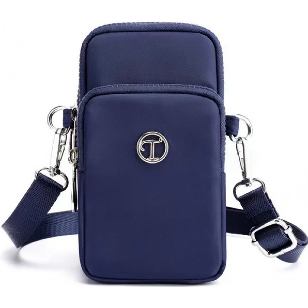 Mini sac bandouliere ultra leger 3 poches avec fermeture eclair et laniere amovible Bleu fonce Acheter sur PhoneLook