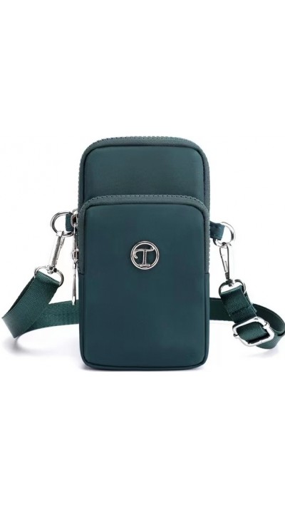 Mini sac bandoulière ultra léger 3 poches avec fermeture éclair et lanière amovible - Vert