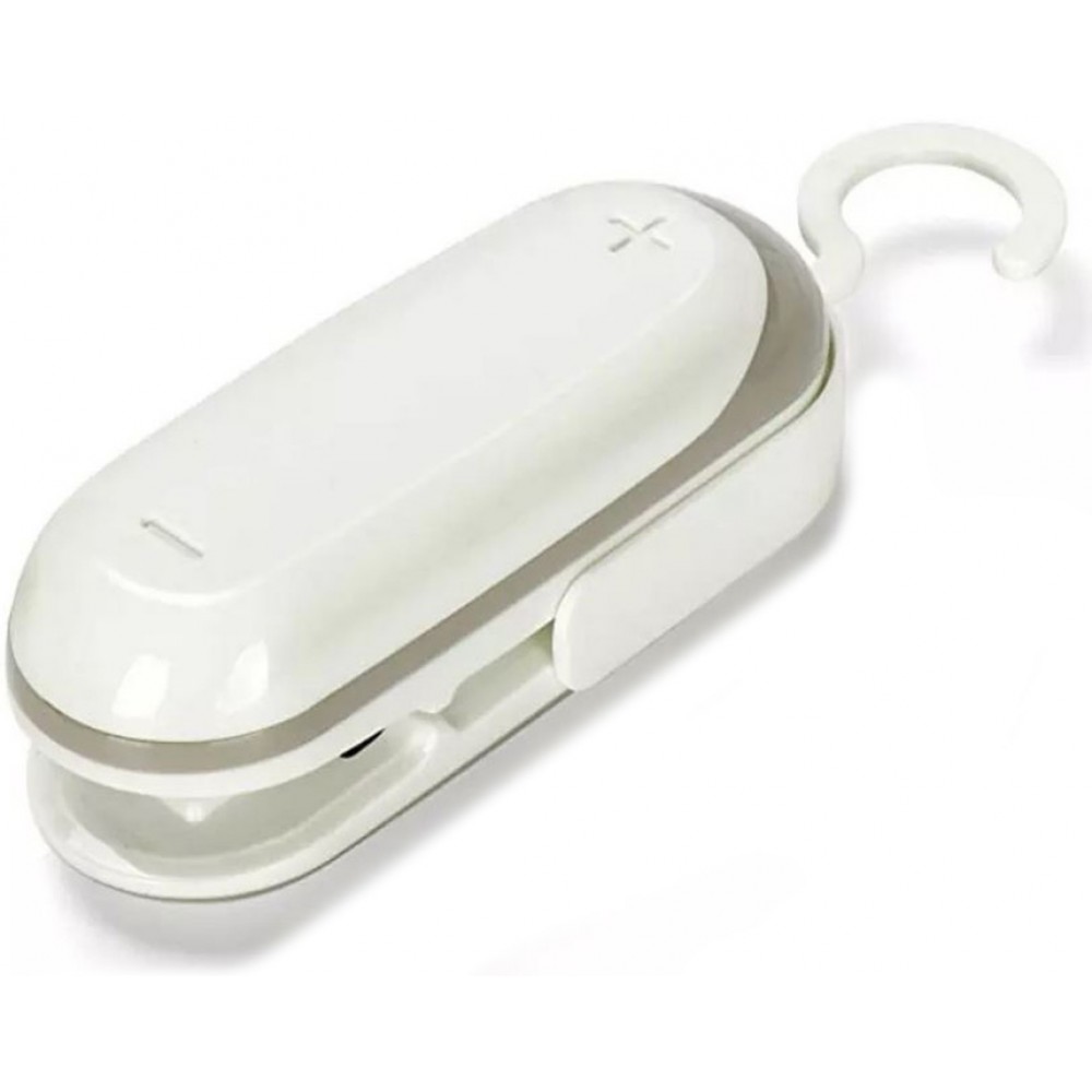 Mini scelleur électronique de sacs en plastique - scellage à chaleur d'emballages ouverts - Blanc