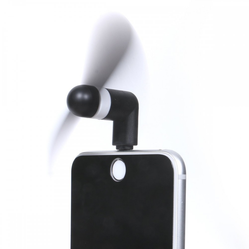 Mini ventilateur noir pour smartphone parfait pour les déplacements et les journées chaudes - USB-C (Android)