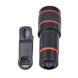 Clip télescopique pour objectif d'appareil photo de smartphone - Zoom optique 12x - Noir