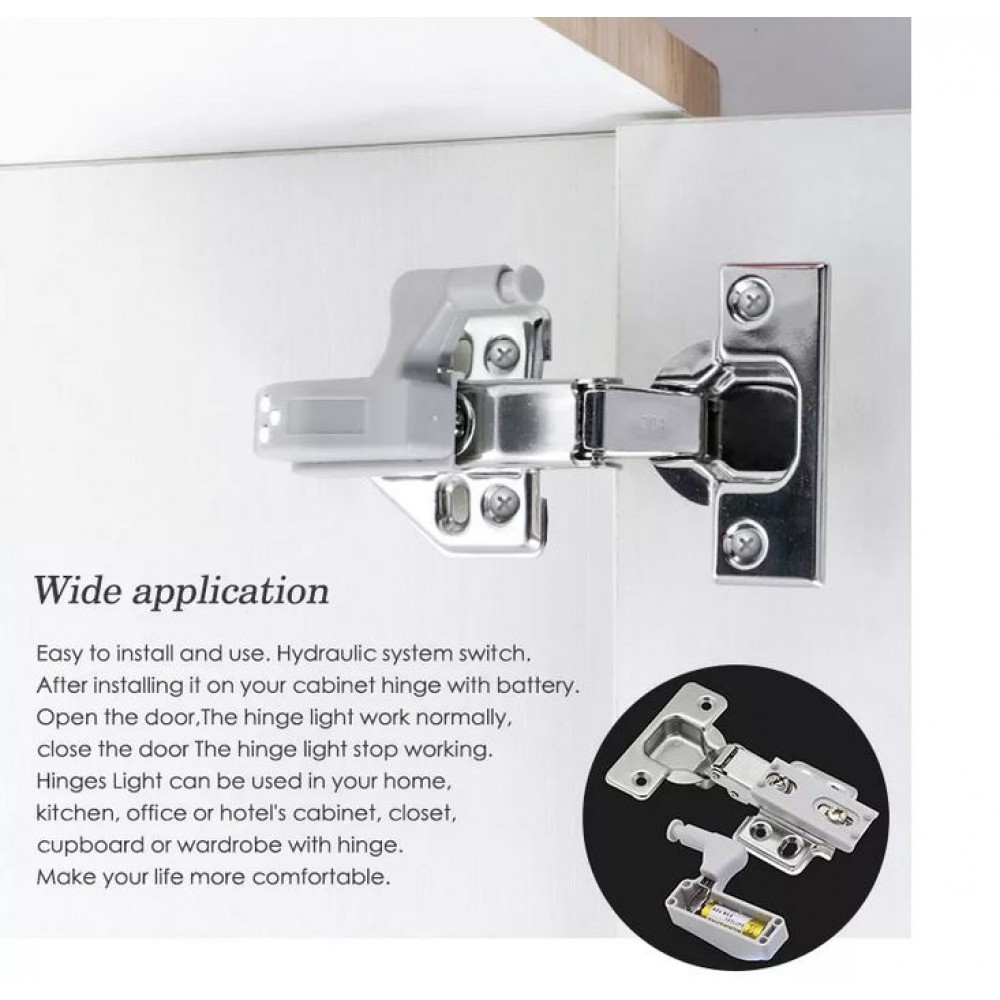 Module charnière de porte à lumière LED pour l'éclairage dans meubles et tiroirs (1 pièce) - Gris