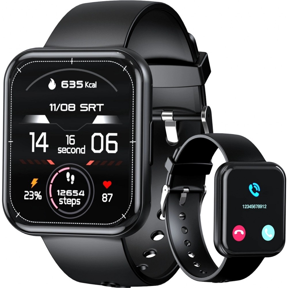 Montre connectée smartwatch Choetech WT001 Bluetooth 5.0 étanche IP67 (fonction de réponse aux appels, modes sport multiples) - Noir