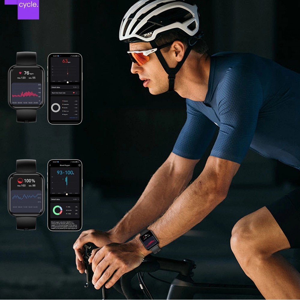 Montre connectée smartwatch Choetech WT001 Bluetooth 5.0 étanche IP67 (fonction de réponse aux appels, modes sport multiples) - Noir