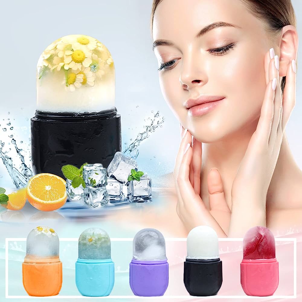 Ice Face Roller Kryotherapie aus Silikon für Anti-Aging- und Ermüdungsmassage - Violett