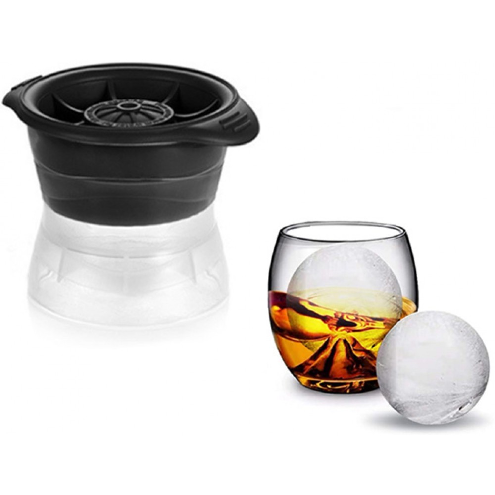 Moule à glaçon boule géante silicone pour cocktails & longdrinks - Noir