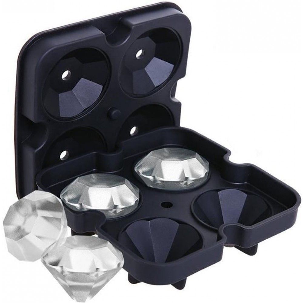Moule à glaçons en silicone pour 4 glaçons créatifs en forme de diamant -  Noir - Acheter sur PhoneLook