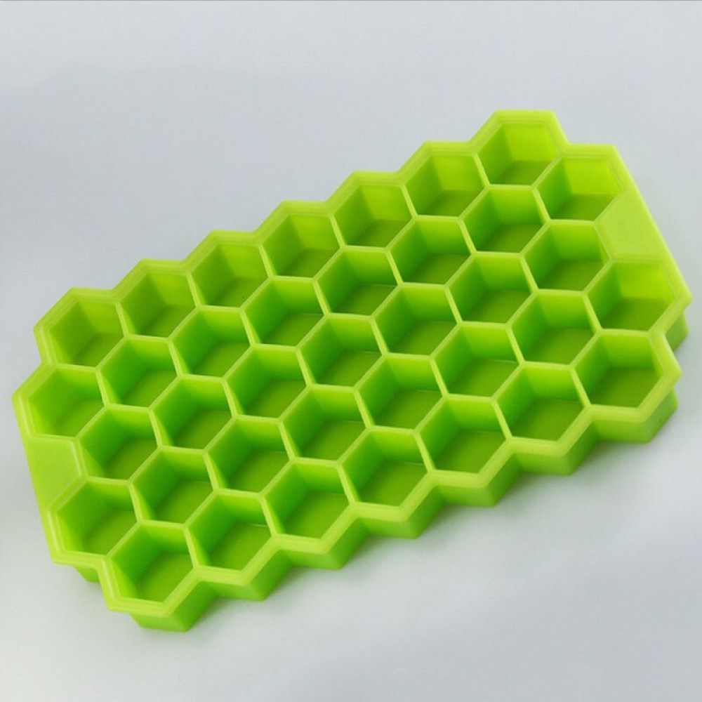 Moule nid d'abeille en silicone pour 37 glaçons souple + couvercle, cocktail, bar, ice-cube - Vert