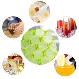 Moule nid d'abeille en silicone pour 37 glaçons souple + couvercle, cocktail, bar, ice-cube - Grün