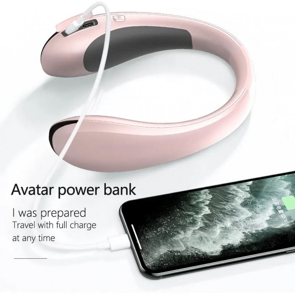 Neck warmer électronique & sans fil T66 - Appareil de chauffage portable stylé avec affichage numérique - Blanc