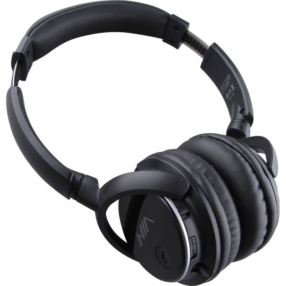 NIA Q1 Casque sans fil Bluetooth On-Ear avec microphone intégré, superb 4in1 Sound Input - Noir