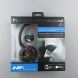 NIA Q1 Casque sans fil Bluetooth On-Ear avec microphone intégré, superb 4in1 Sound Input - Noir