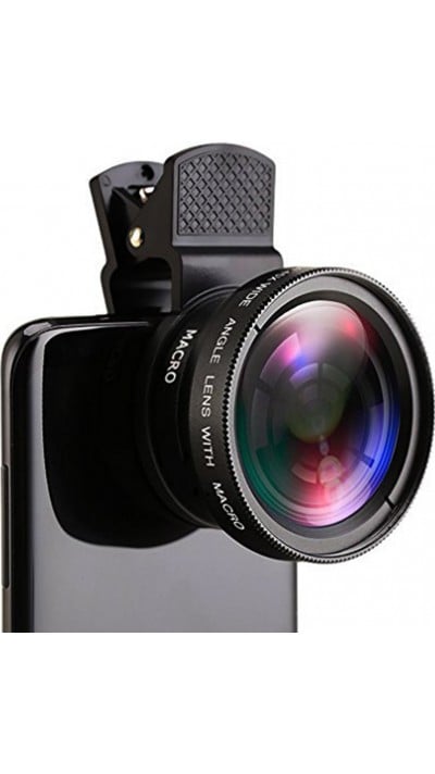 Objectifs caméra smartphone interchangeables 2 en 1 universel macro & grand angle