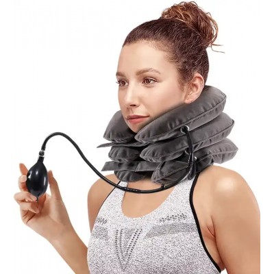 Oreiller cervical gonflable ajustable pour soulagement des douleurs au cou