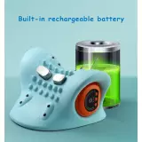 Oreiller support de nuque masseur acupression portable rechargeable pour cou et épaules - Bleu clair