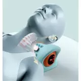 Oreiller support de nuque masseur acupression portable rechargeable pour cou et épaules - Bleu clair