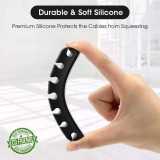 Organisateur de câble 7 canaux Serre-câble en silicone pour table - mur - bande adhésive - Rose