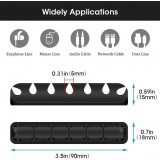 Organisateur de câble 7 canaux Serre-câble en silicone pour table - mur - bande adhésive - Rose