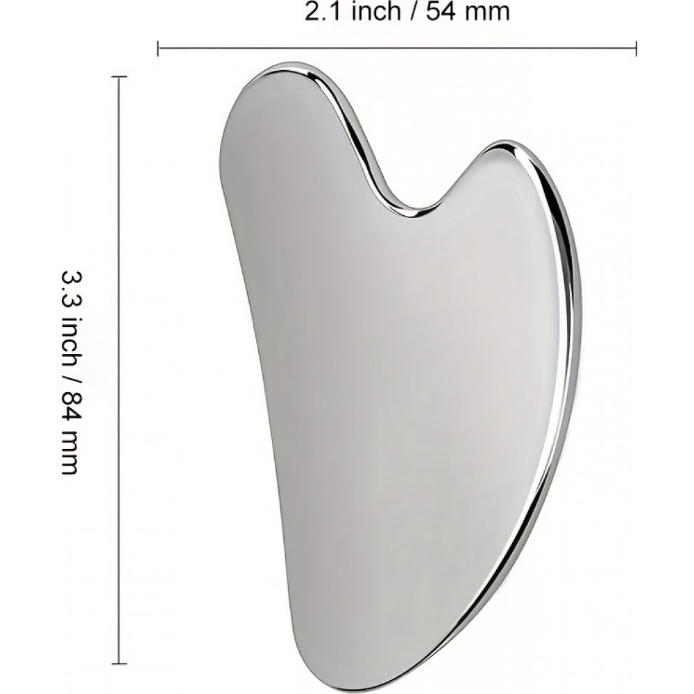 Premium Edelstahl Gua Sha Gesichtsmassage-Werkzeug mit eleganter Geschenkbox - Silber
