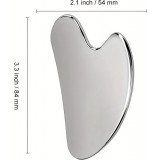 Premium Edelstahl Gua Sha Gesichtsmassage-Werkzeug mit eleganter Geschenkbox - Silber