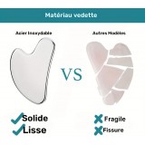 Premium Edelstahl Gua Sha Gesichtsmassage-Werkzeug mit eleganter Geschenkbox - Silber