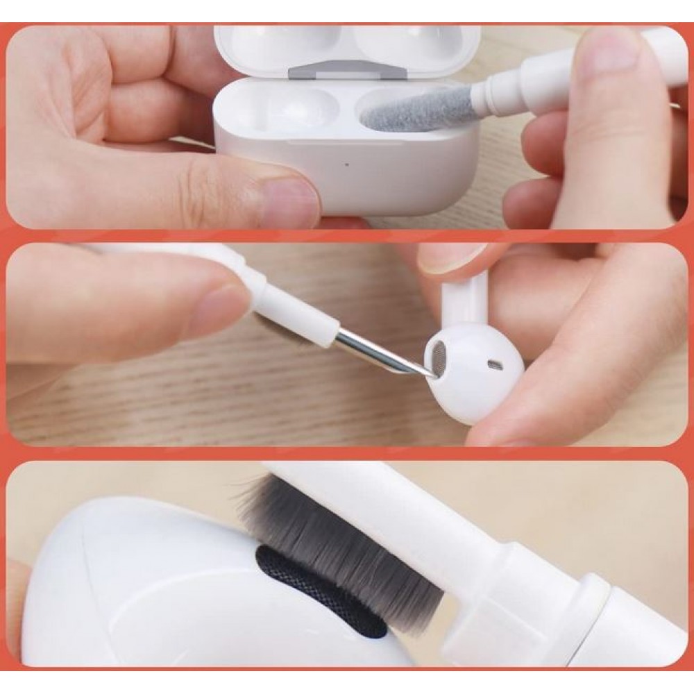 Kit De Nettoyage 5 En 1 Pour Clavier Et écouteurs - Brosse, Extracteur, Pointe Métal