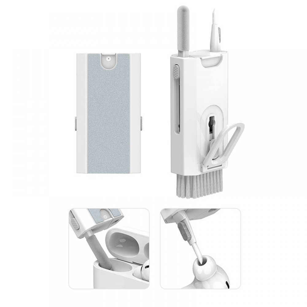 Outil de nettoyage 8 en 1 pour écouteurs (AirPods), téléphone et clavier - Blanc