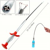 Outil de nettoyage de drain avec grappin flexible pour évier et élimination des bouchons (160 cm)
