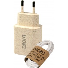 Pack chargeur USB-C/USB-A 20W et câble USB-C vers USB-C - Bioka biodégradable Eco-friendly