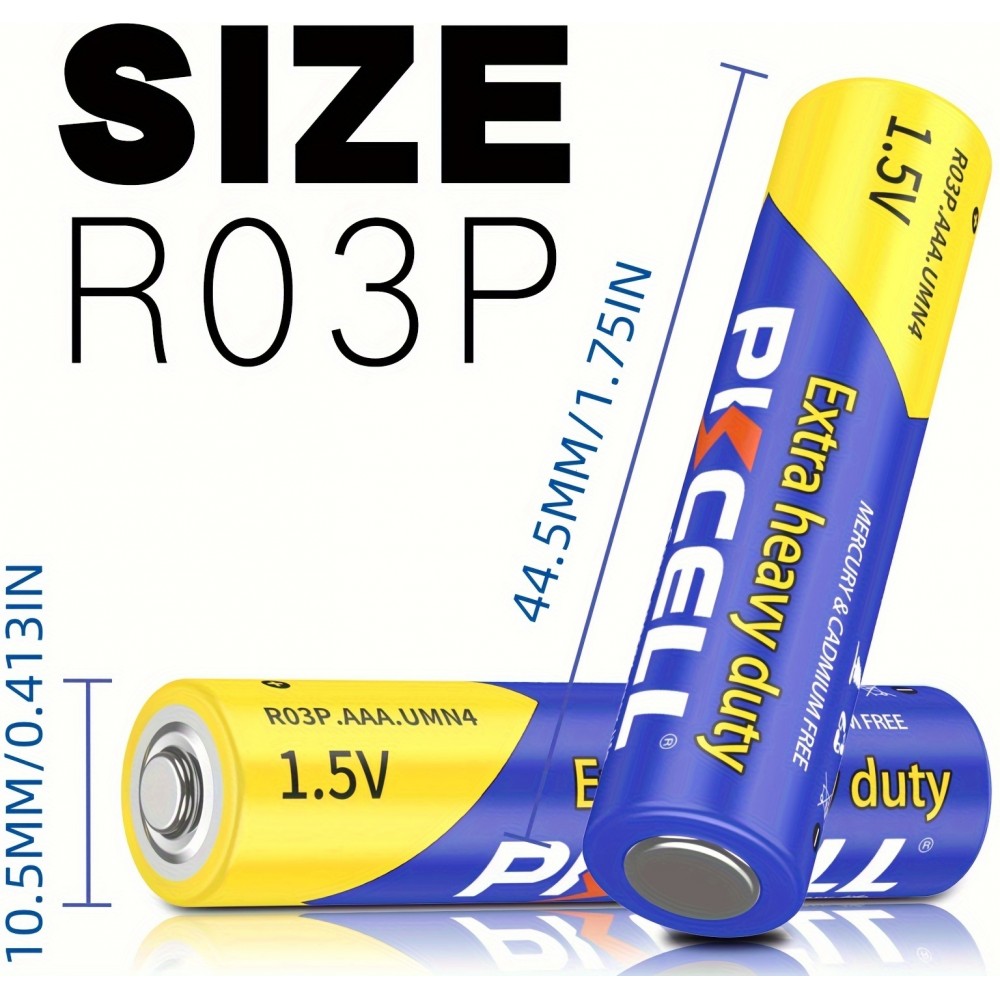 PKCELL 12er Pack AAA 1.5V Zink-Kohlenstoff Batterien nicht wiederaufladbar