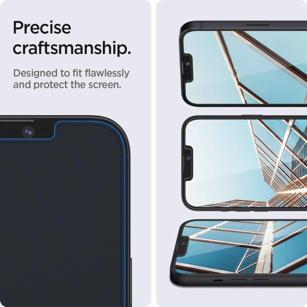 Pack de 2 vitres de protection Spigen Glas.tR EZ Fit avec système d'installation facile - iPhone 13 / 13 Pro / 14 / 16e