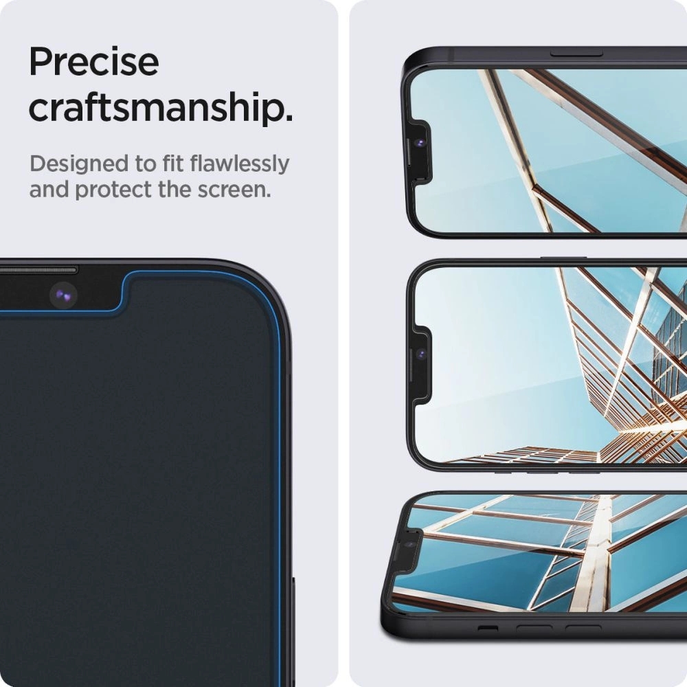 Pack de 2 vitres de protection Spigen Glas.tR EZ Fit avec système d'installation facile - iPhone 13 / 13 Pro / 14 / 16e
