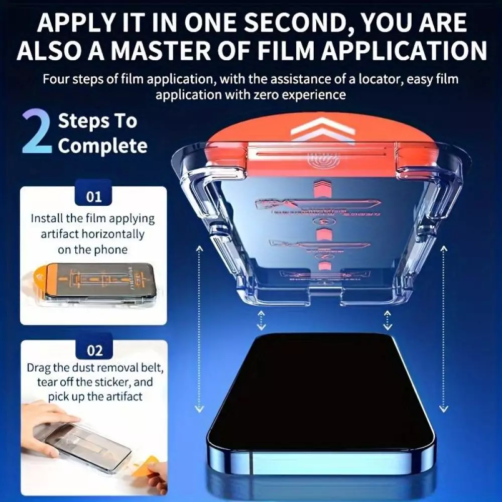 2er-Pack Anti-Spy Schutzscheiben mit automatischem Schnellmontageset und Staubschutz - iPhone 17