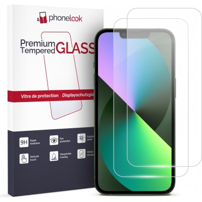 Pack de 2 vitres de protection d'&eacute;cran en verre tremp&eacute; - iPhone 13 Pro Max