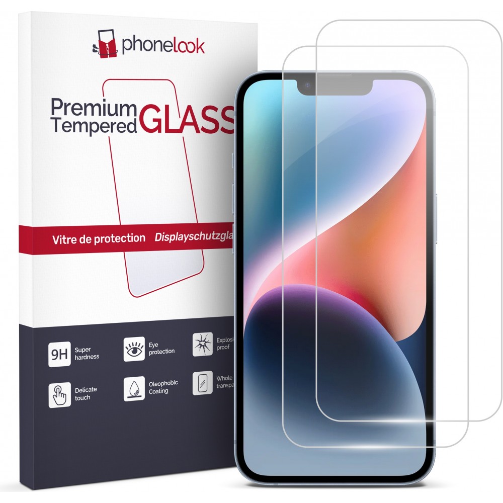 Pack de 2 vitres de protection d'écran en verre trempé - iPhone 14 Pro