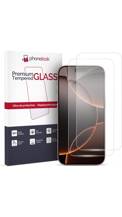Pack de 2 vitres de protection d'écran en verre trempé - iPhone 16 Pro
