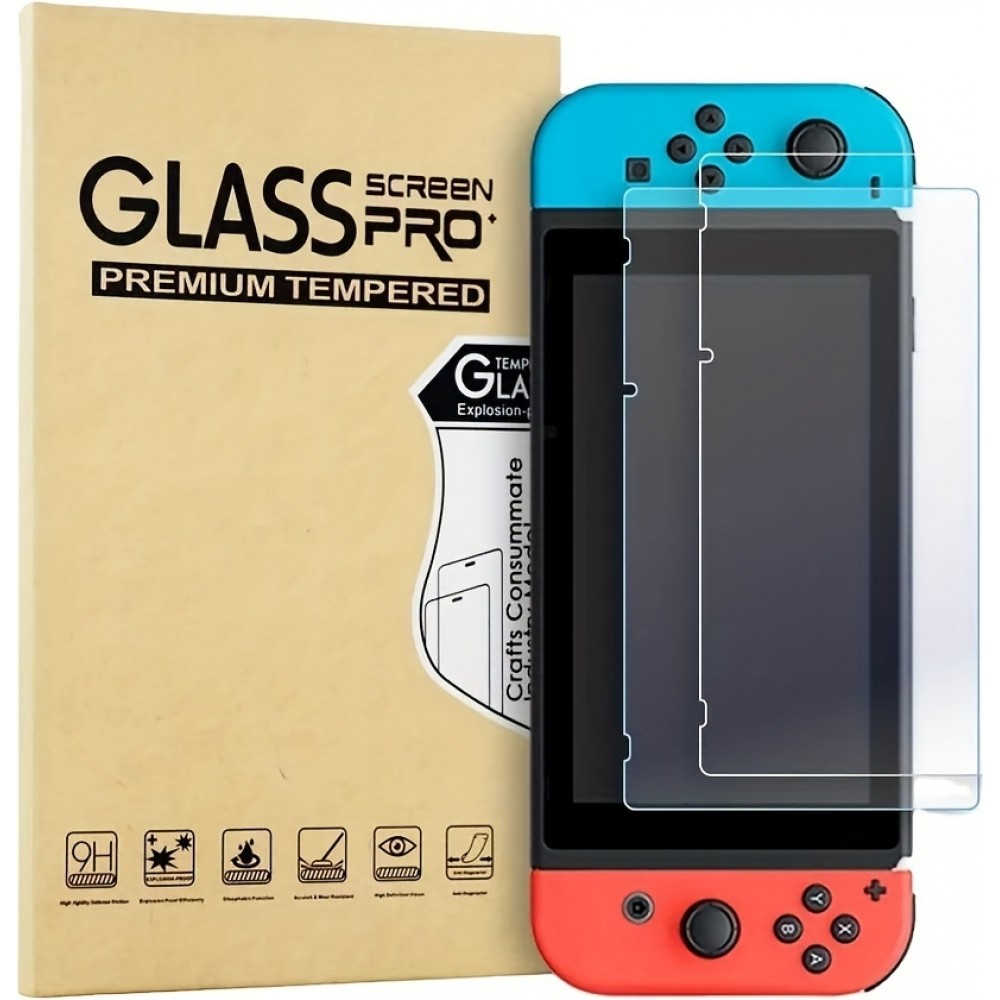 Pack de 2 vitres de protection d'écran en verre trempé pour Nintendo Switch 1