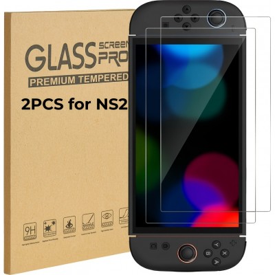 Pack de 2 vitres de protection d'&eacute;cran en verre tremp&eacute; pour Nintendo Switch 2