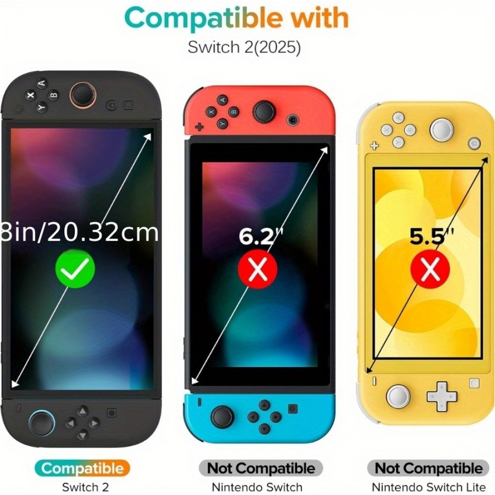 Pack de 2 vitres de protection d'écran en verre trempé pour Nintendo Switch 2
