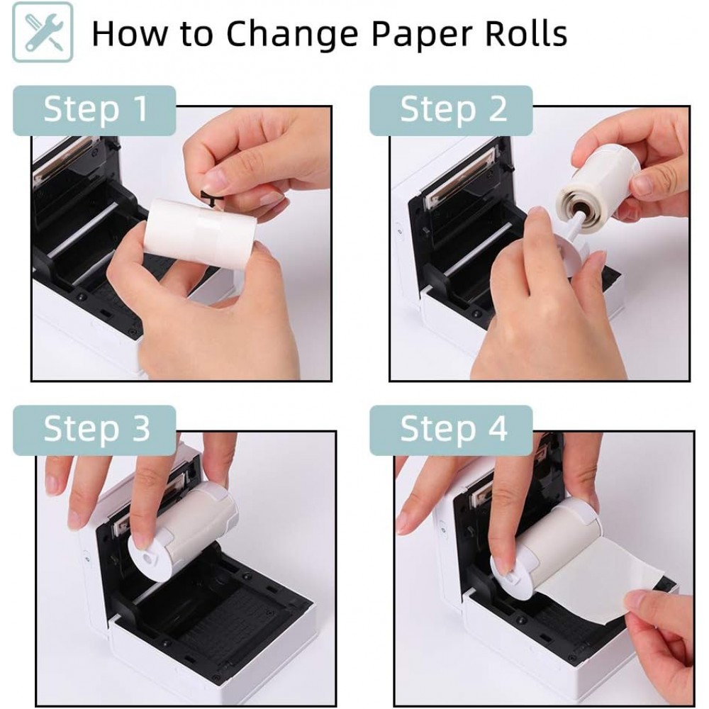 Set von 3 Thermische Papierrollen für Mobile Drucker Phomemo T02