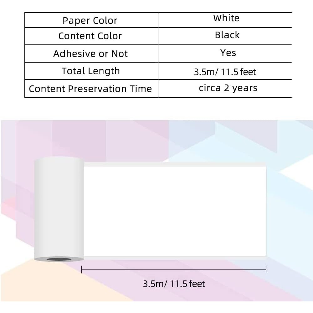 Set von 3 Thermische Papierrollen für Mobile Drucker Phomemo T02