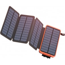 Panneau solaire pliable batterie externe Power Bank 16000 mAh - Orange