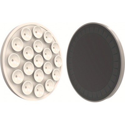 Patch magn&eacute;tique MagSafe rotatif 360&deg; en silicone avec ventouse pour support t&eacute;l&eacute;phone - Blanc