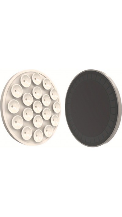 Patch magnétique MagSafe rotatif 360° en silicone avec ventouse pour support téléphone - Blanc