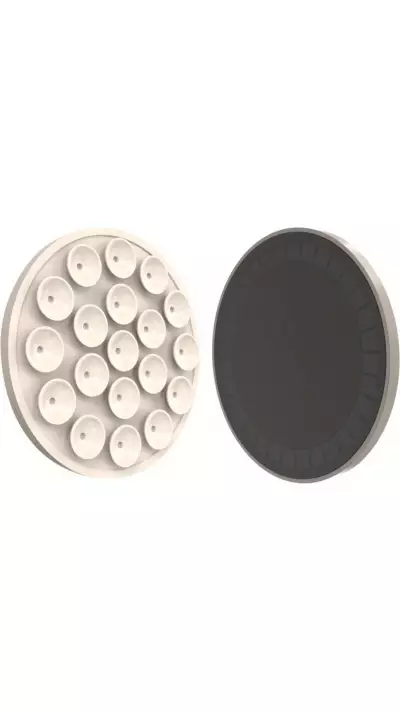 Patch magn&eacute;tique MagSafe rotatif 360&deg; en silicone avec ventouse pour support t&eacute;l&eacute;phone - Blanc