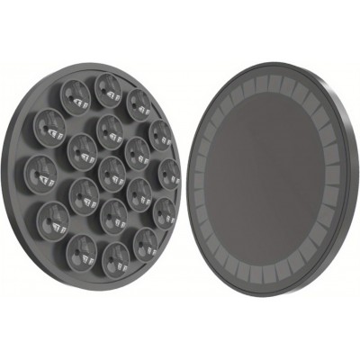 Patch magn&eacute;tique MagSafe rotatif 360&deg; en silicone avec ventouse pour support t&eacute;l&eacute;phone - Noir