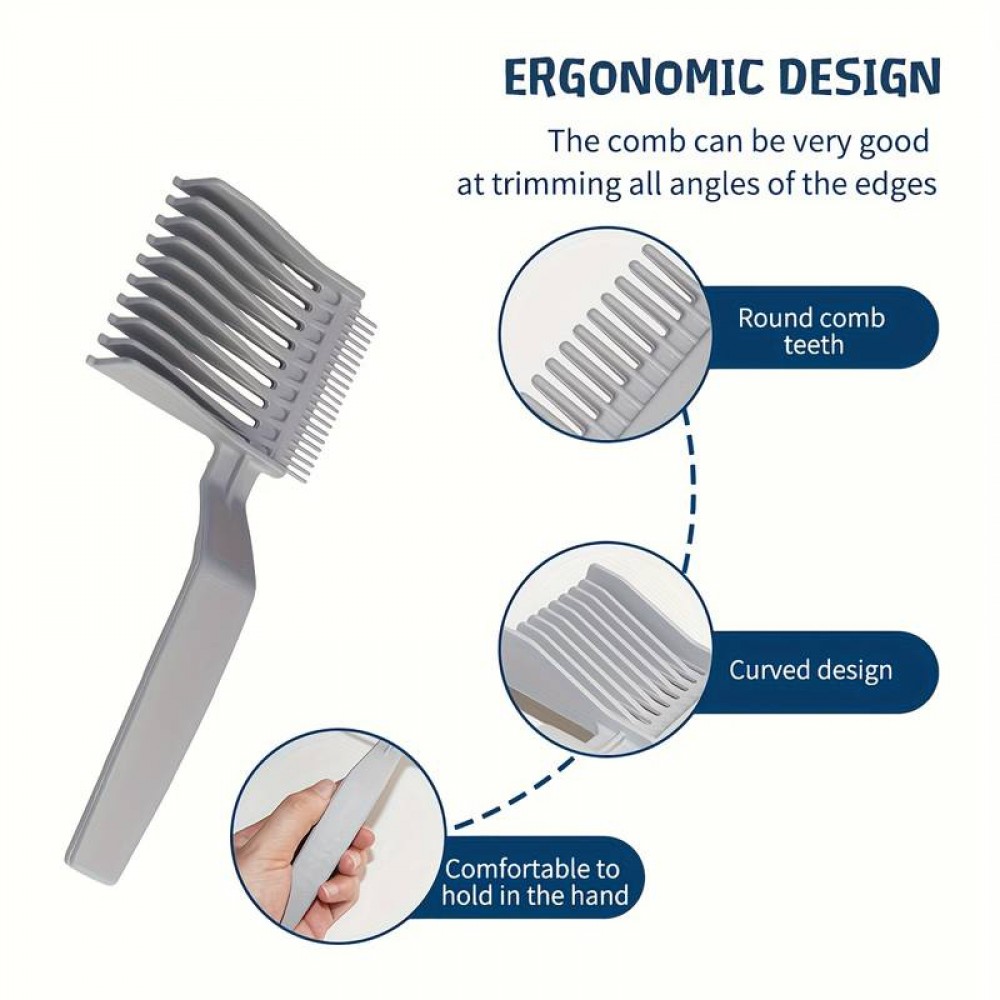 Peigne de coupe de cheveux pour dégradé résistant à la chaleur avec design ergonomique - Gris