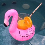 Petit mini flamant gonflable - Porte-gobelet flottant en forme de flamant - Rose