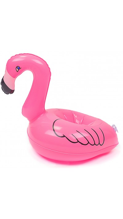 Kleiner aufblasbarer Mini Flamingo - schwimmender Party Getränkehalter in Flamingo Form - Rosa
