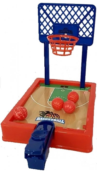 Petit jeu de basket-ball de table avec les doigts pour la maison ou le bureau pour 1 ou plusieurs joueurs - Bleu rouge